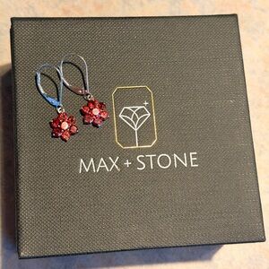 Ruby Red Floral Earrings
